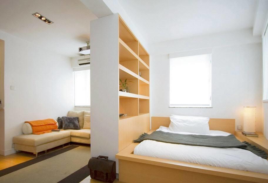 Зонирование помещения поможет вам сделать спальню более функциональной