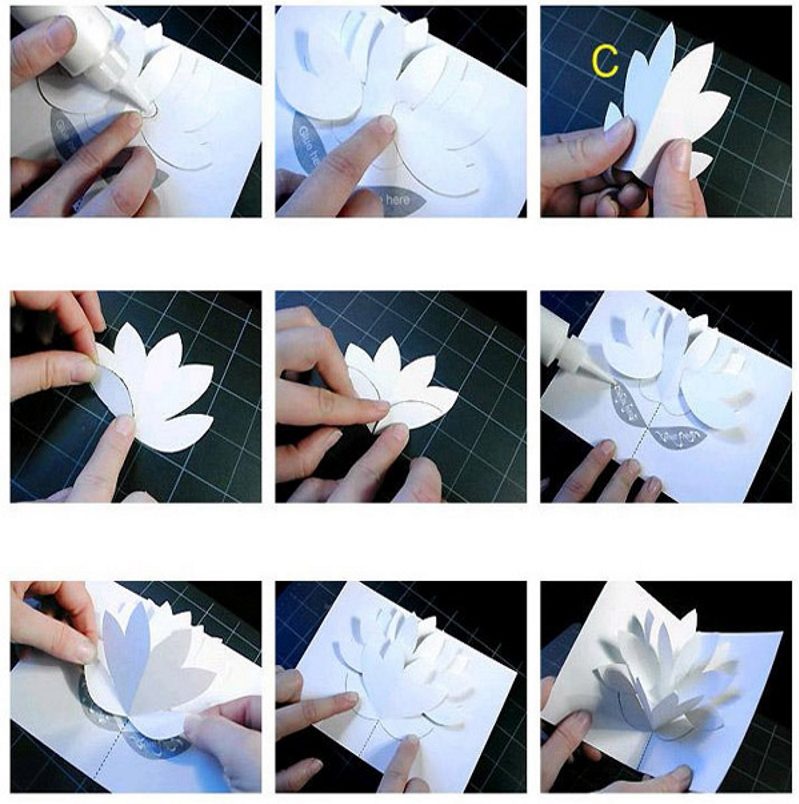 Изготовление объемной открытки с цветком