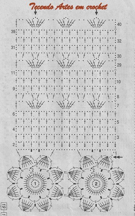 Схема вязания ярких штор крючком