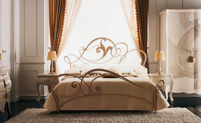 Фото кровати в классическом стиле с изголовьем