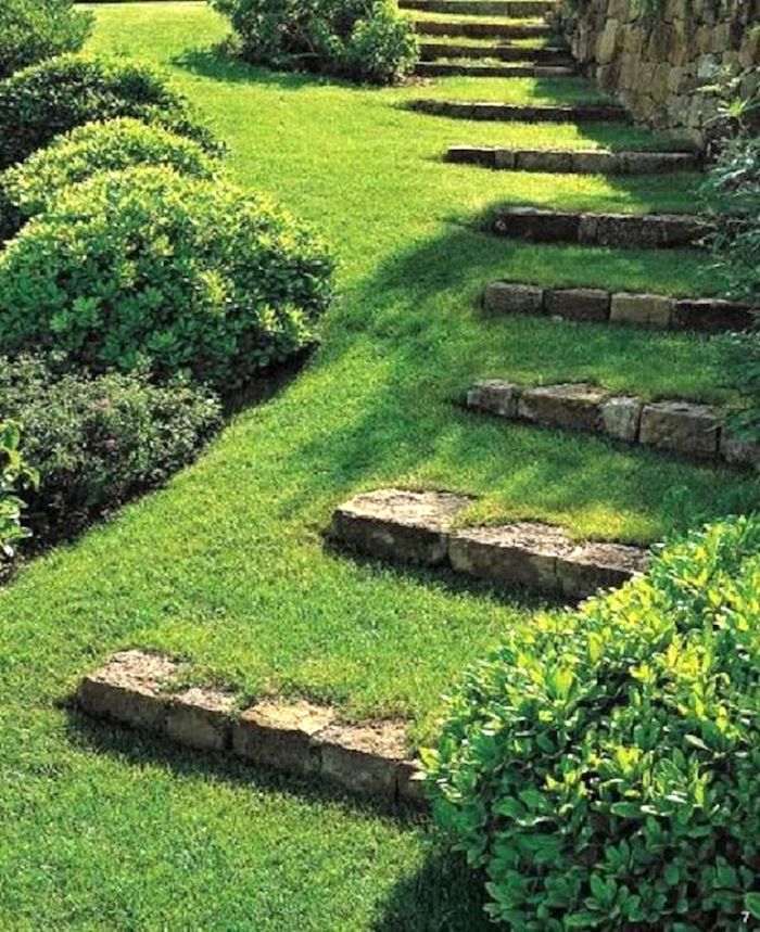 Лестницы и ступеньки в саду