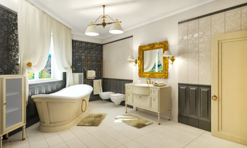 Ванная комната в классическом стиле  75 фото дизайна и интерьера