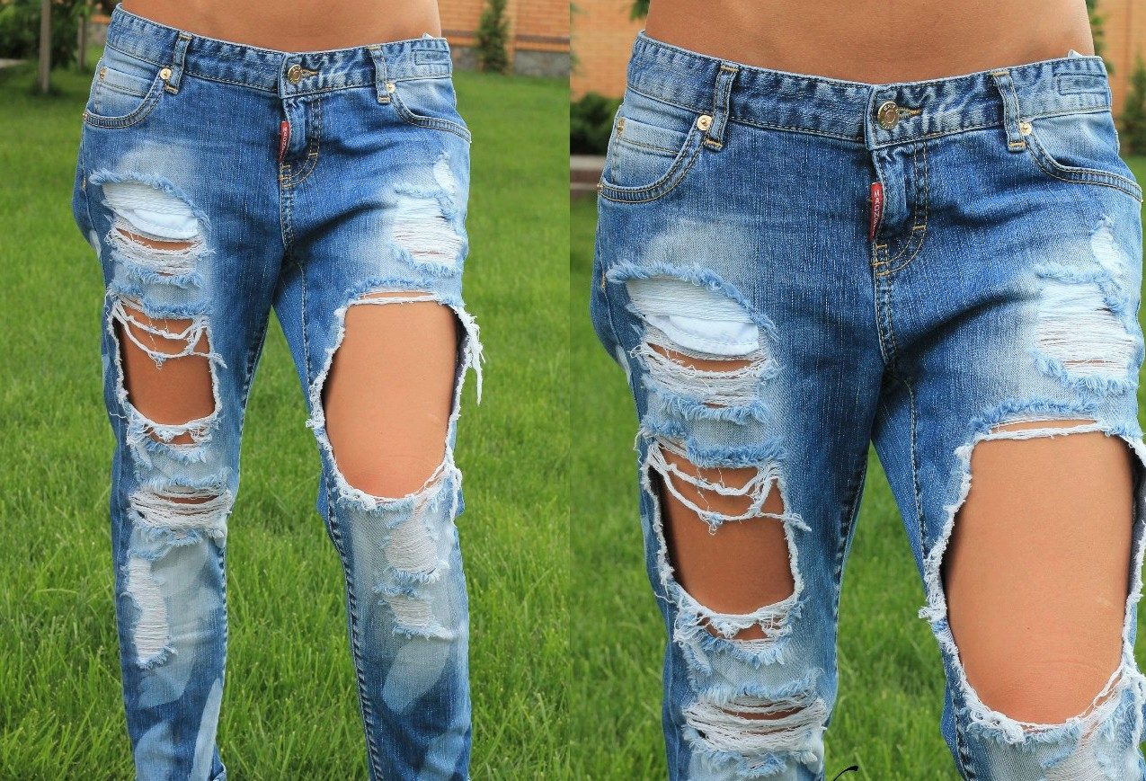 Как сделать красивые дырки и эффект потертости на джинсах