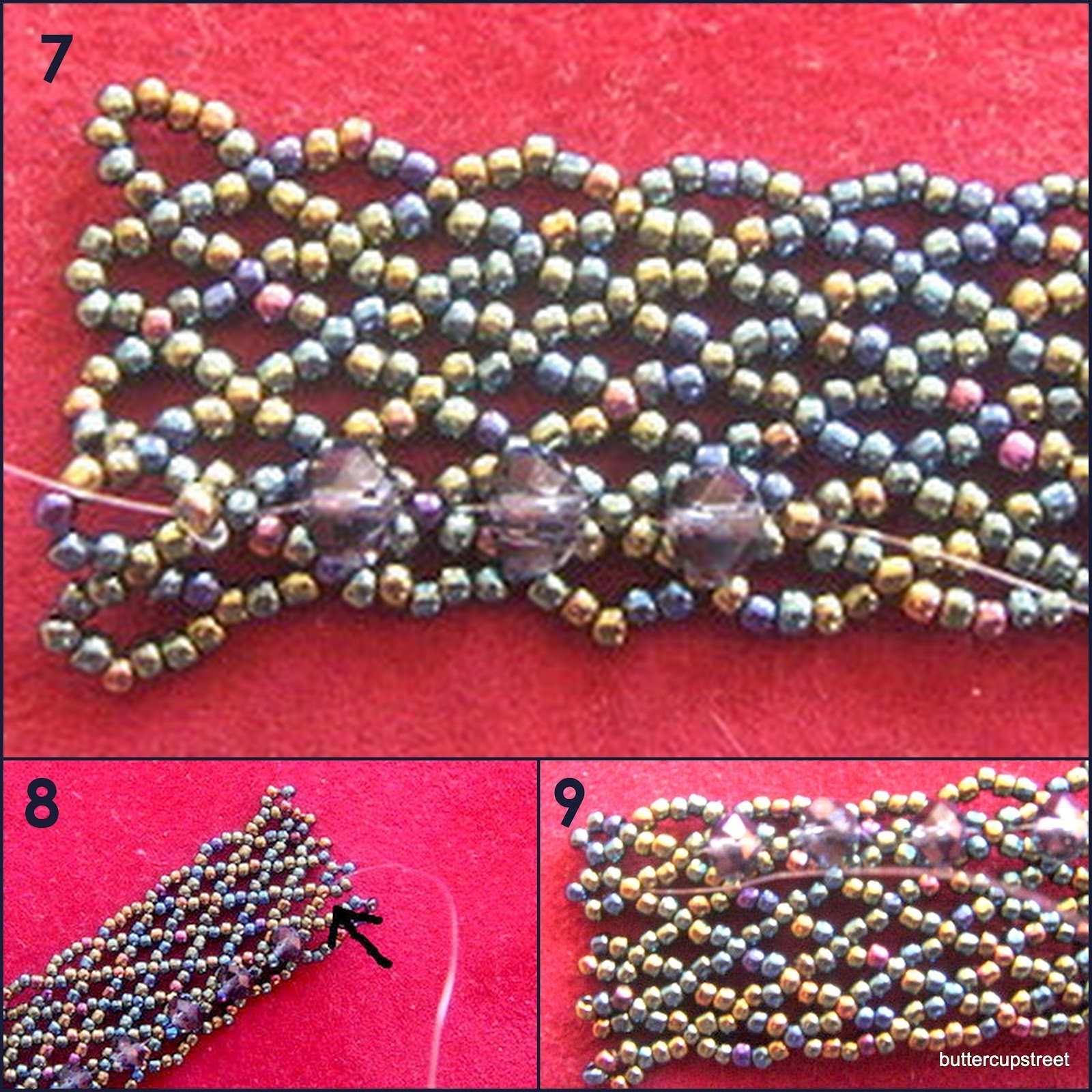 схема плетения сетки из бисера