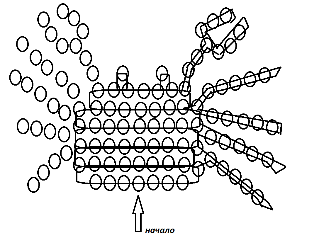 рак из бисера схема