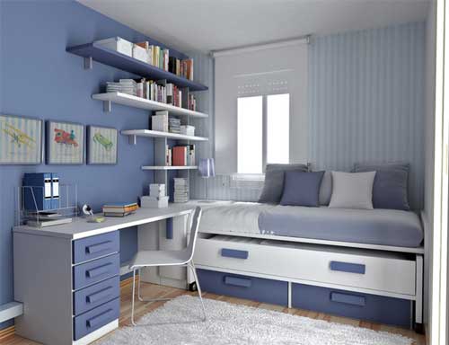 Дизайн комнаты для девочки в голубых тонах