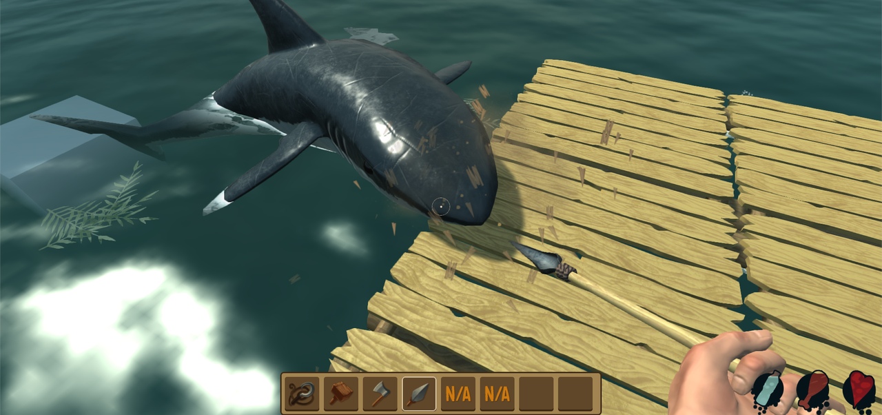 Бой с акулой в Raft