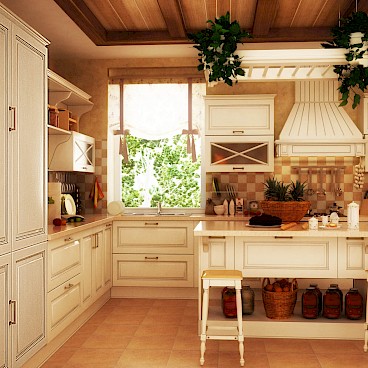 Деревянная кухня в современном стиле