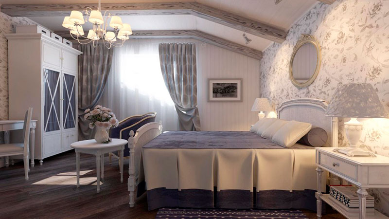 интерьер спальни в стиле прованс