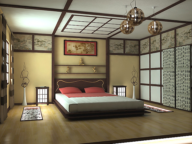 Японский стиль оформления спальни