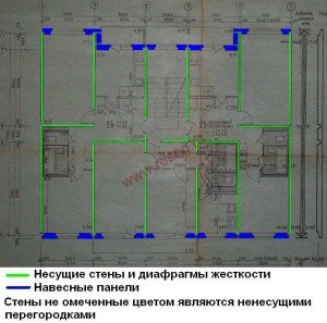 Несущие стены дома серии 121-013