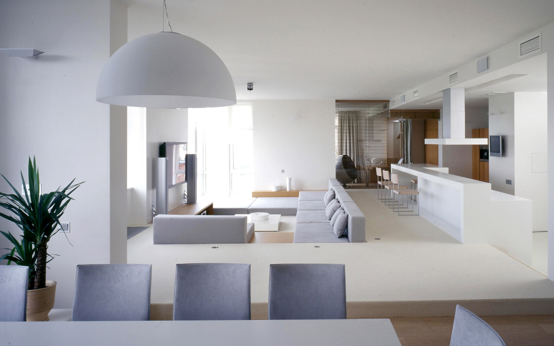 Дизайн кухни гостиной в стиле минимализм