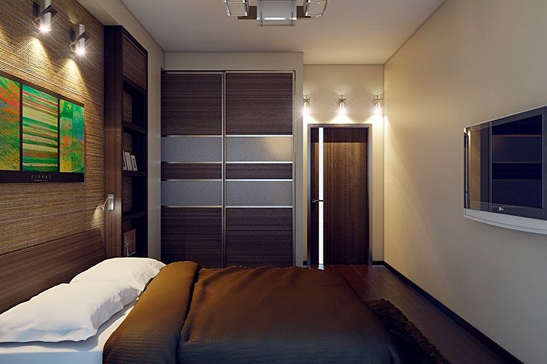Спальня - Дизайн прямоугольной комнаты