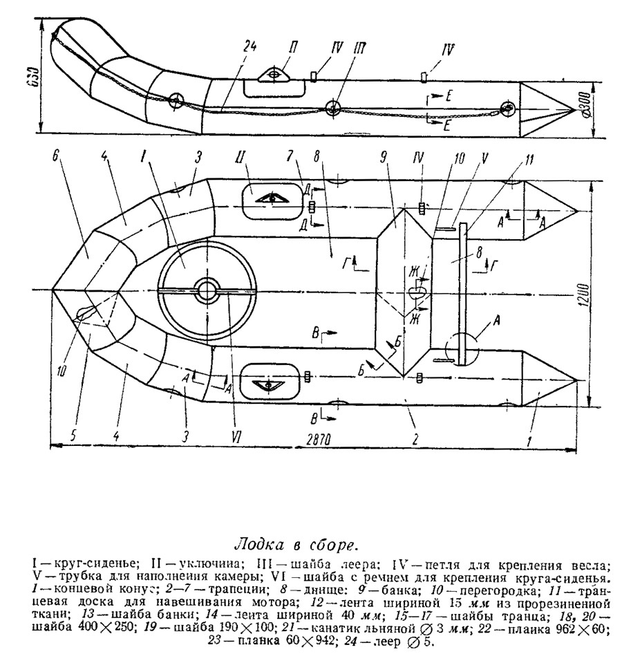 надувная лодка чертеж