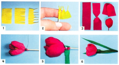 как сделать крокусы из гофрированной бумаги