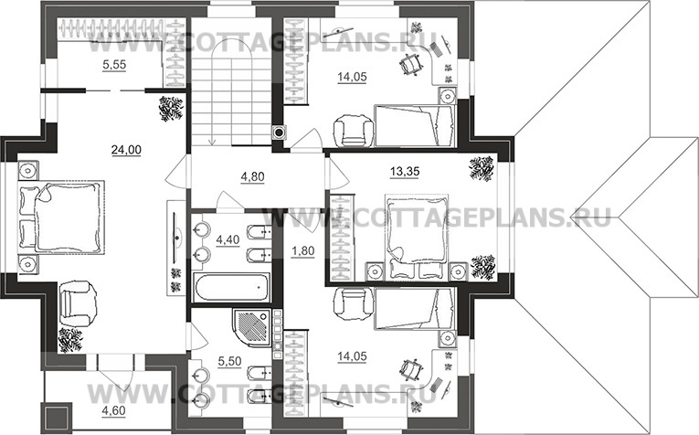 Поэтажные планы проект дома 92-80 общ. площадь 173,60 м2