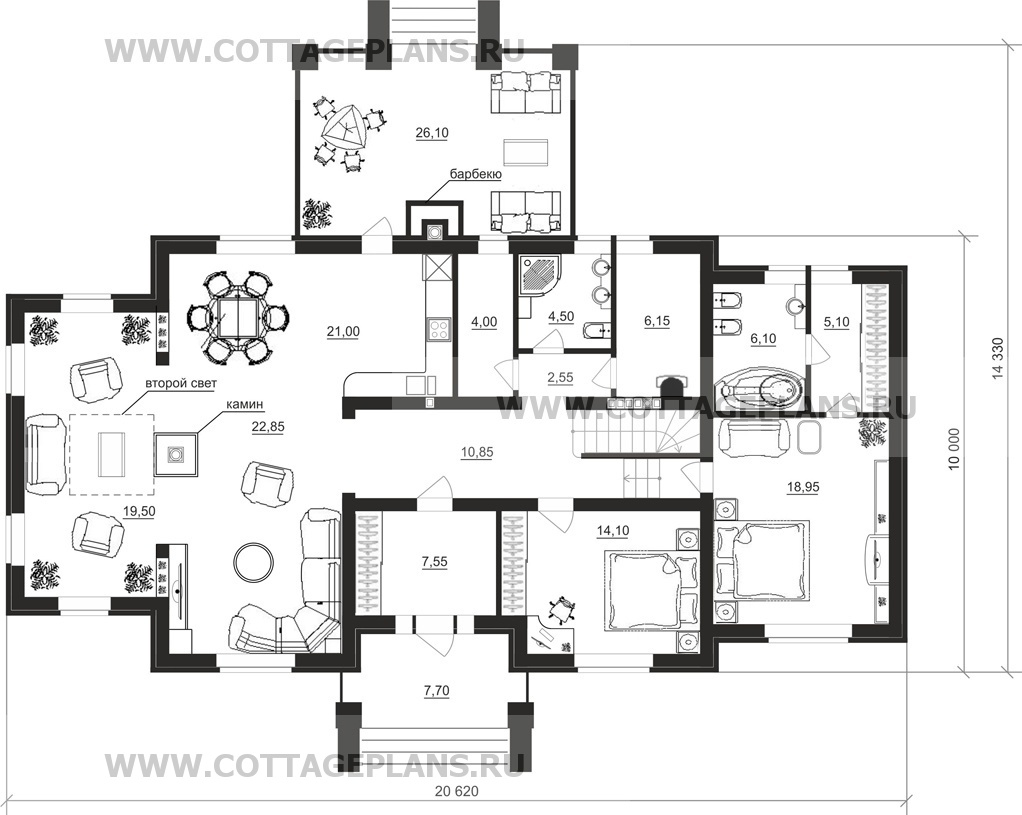 Поэтажные планы проект дома 95-80 общ. площадь 245,20 м2