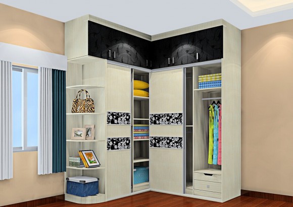 3D-bedroom-curtains-and-corner-wardrobe