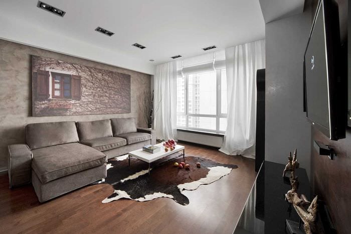 вариант красивого интерьера современной квартиры 70 кв.м