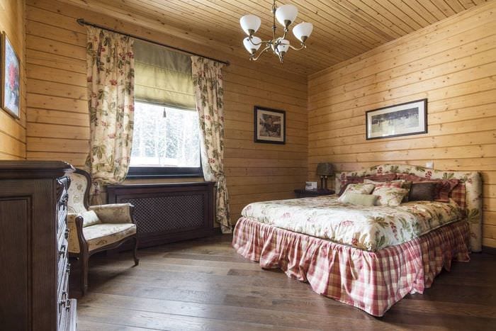 фото спальни в деревянном доме