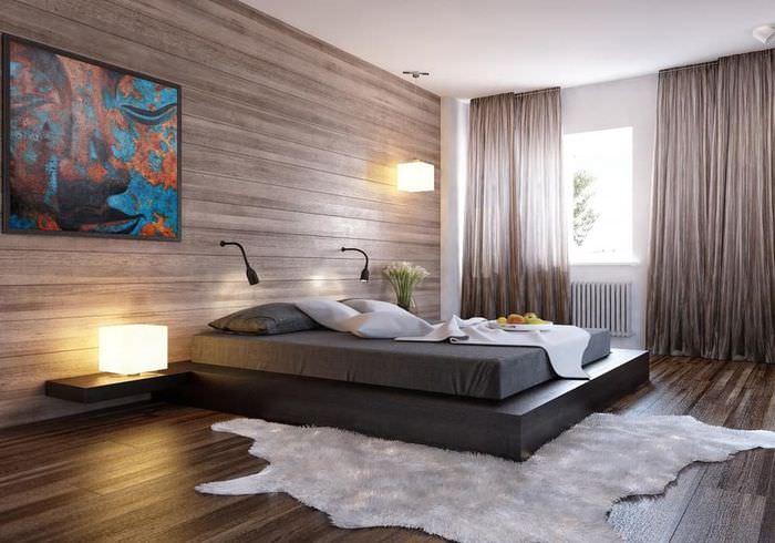 Дизайн мужской спальни в стиле хай-тек