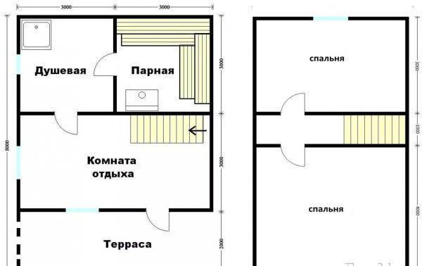 проект дома 6 на 8 с мансардой 