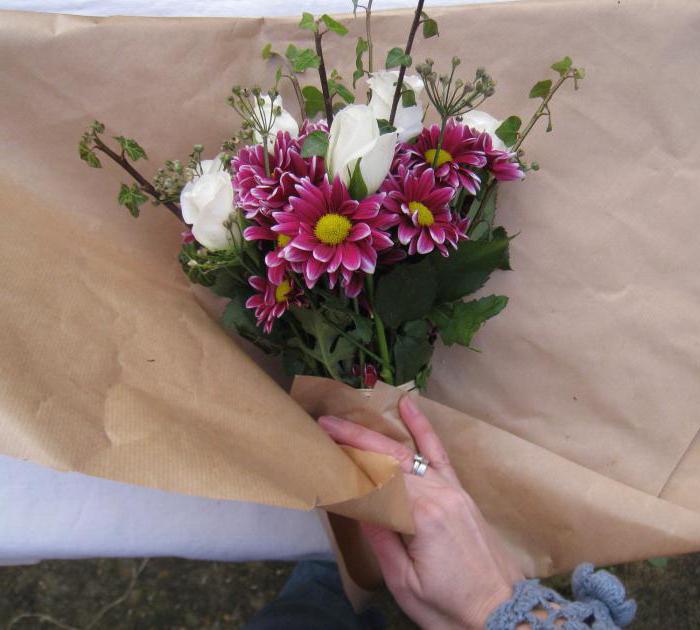 упаковка цветов в сетку своими руками