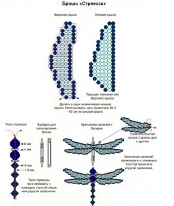 стрекоза из бусинок
